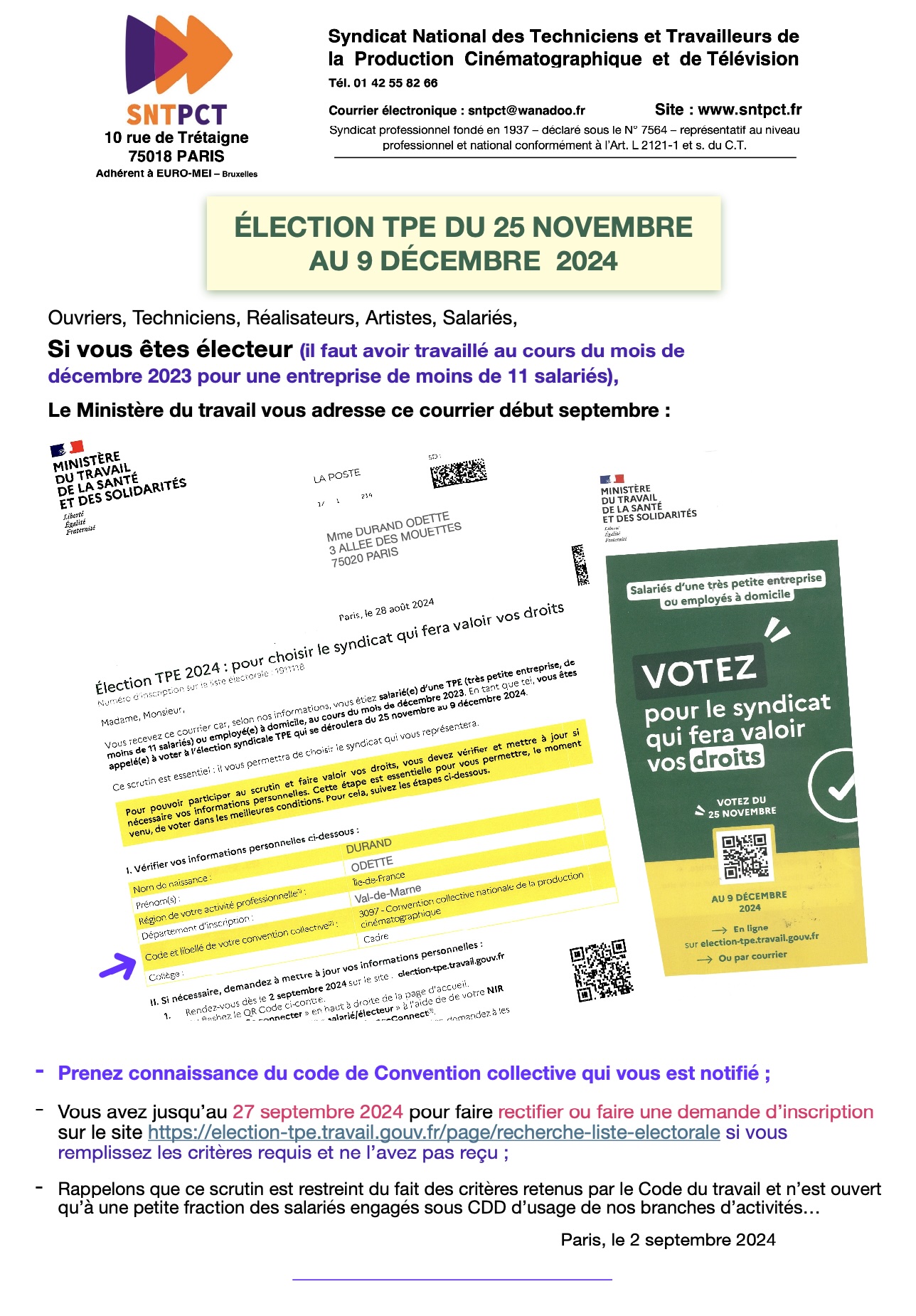 Election TPE : votre inscription ?